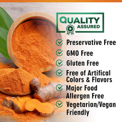 Close-up of 95% curcuminoids label on turmeric capsule container