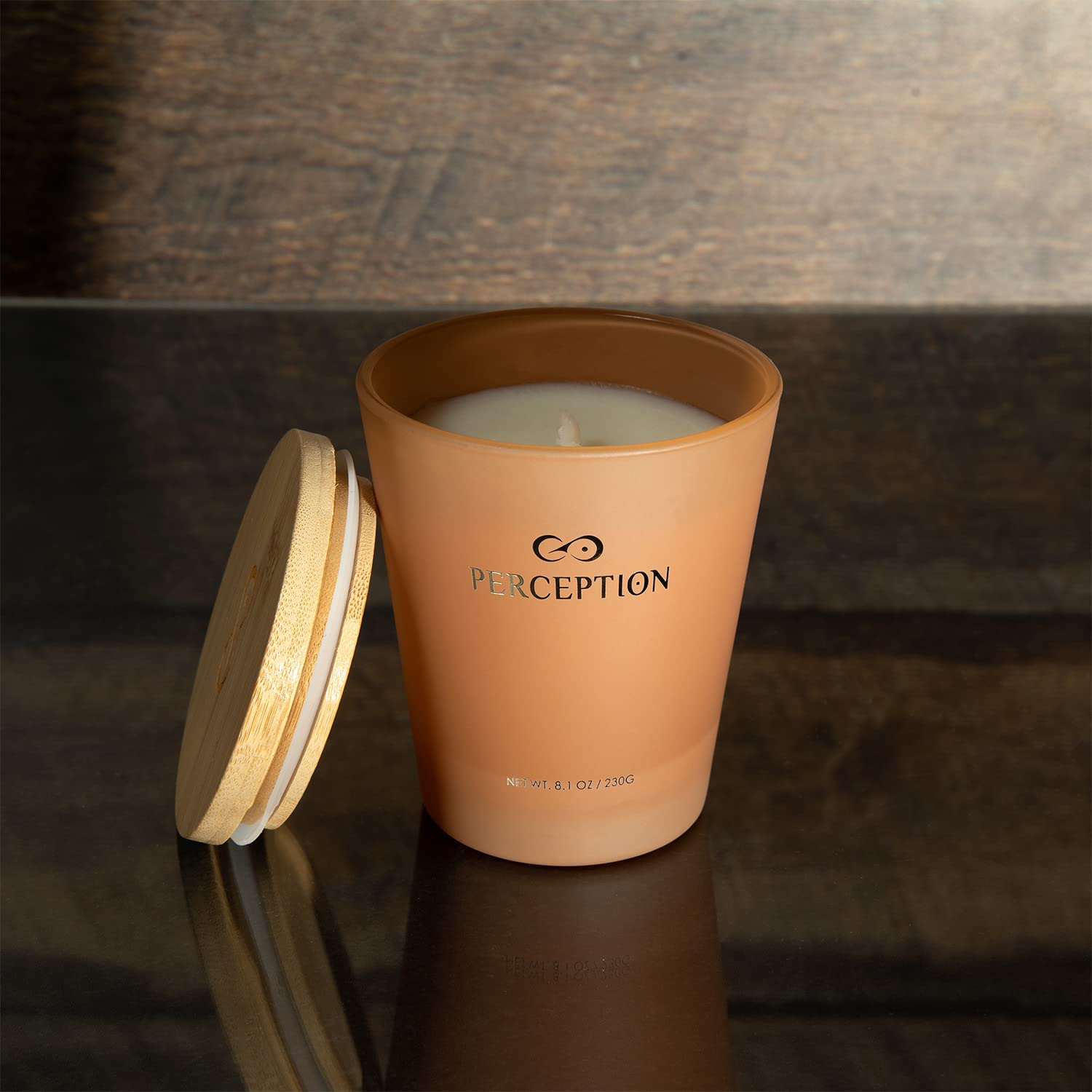 Perception Aromas 50-hour burn candle in action for extended ambience