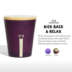 Perception Aromas vegan soy wax candle for clean, eco-friendly burn.