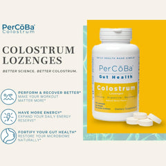 Side view of PERCOBA Bovine Colostrum Lozenges Berry packaging