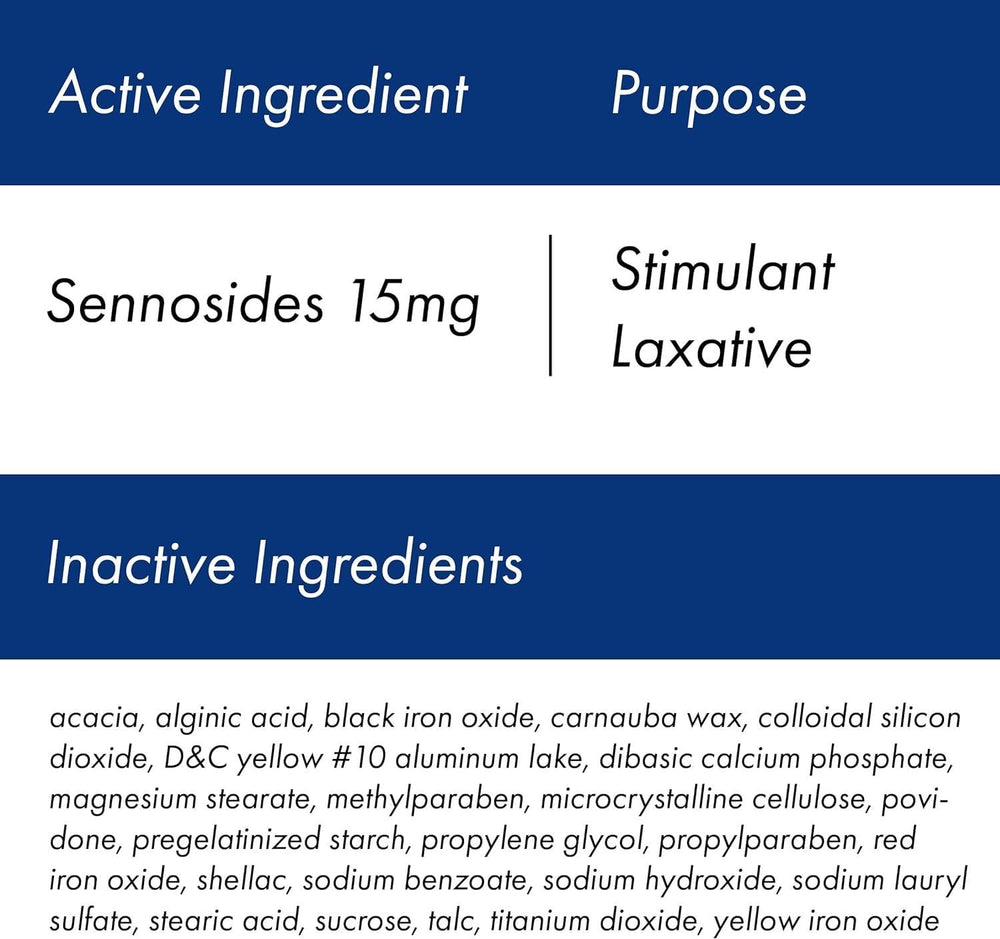 Perdiem Sennosides gentle formula label-closeup suggests relief with minimal discomfort.