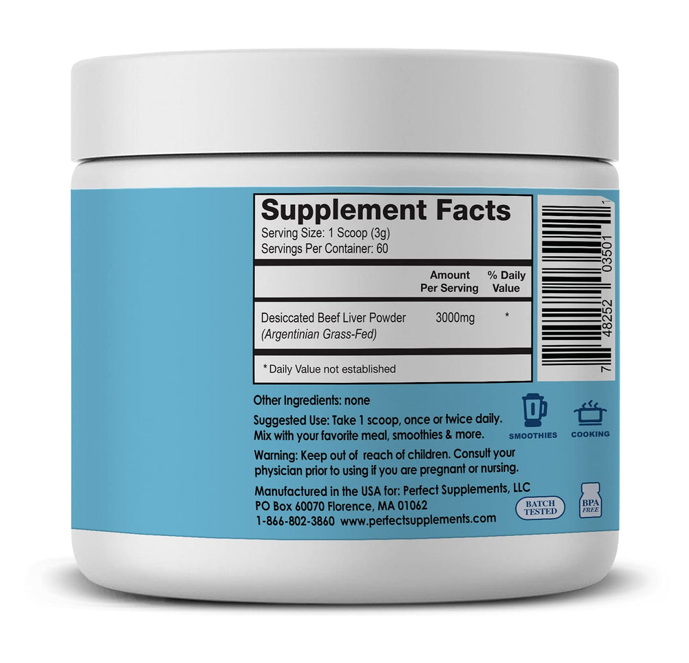 Serving scoop with undefatted beef liver powder