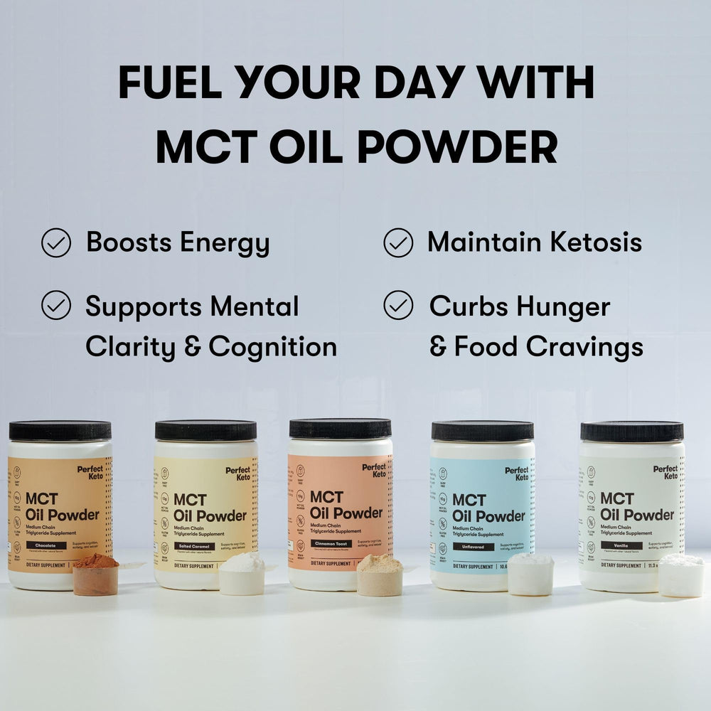 Perfect Keto 7g MCT Oil Powder cinnamon toast flavor invites cozy morning rituals.
