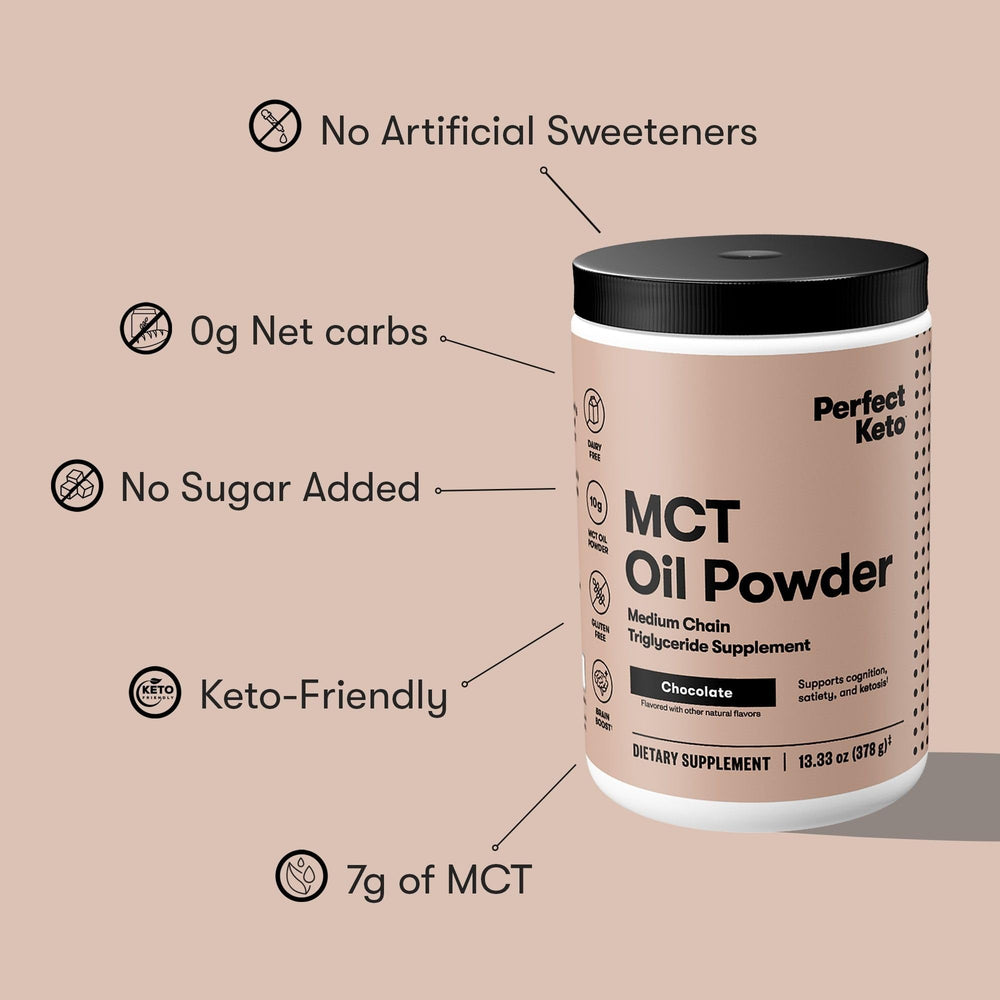 Perfect Keto 7g MCT Oil Powder dissolves easily in hot coffee.