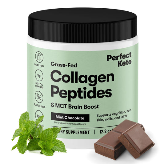 Mint Chocolate Perfect Keto Collagen Protein Powder with MCT Oil – hero product image
