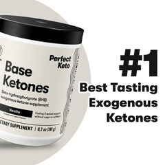 Perfect Keto vanilla exogenous ketones in a shaker bottle for on-the-go hydration.
