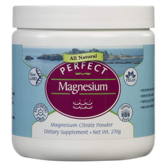 JAR of Perfect Magnesium Citrate Powder 270g on white background