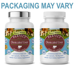 Close-up of liver capsule label showing grass-fed ingredients