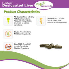 Desiccated liver capsules close-up