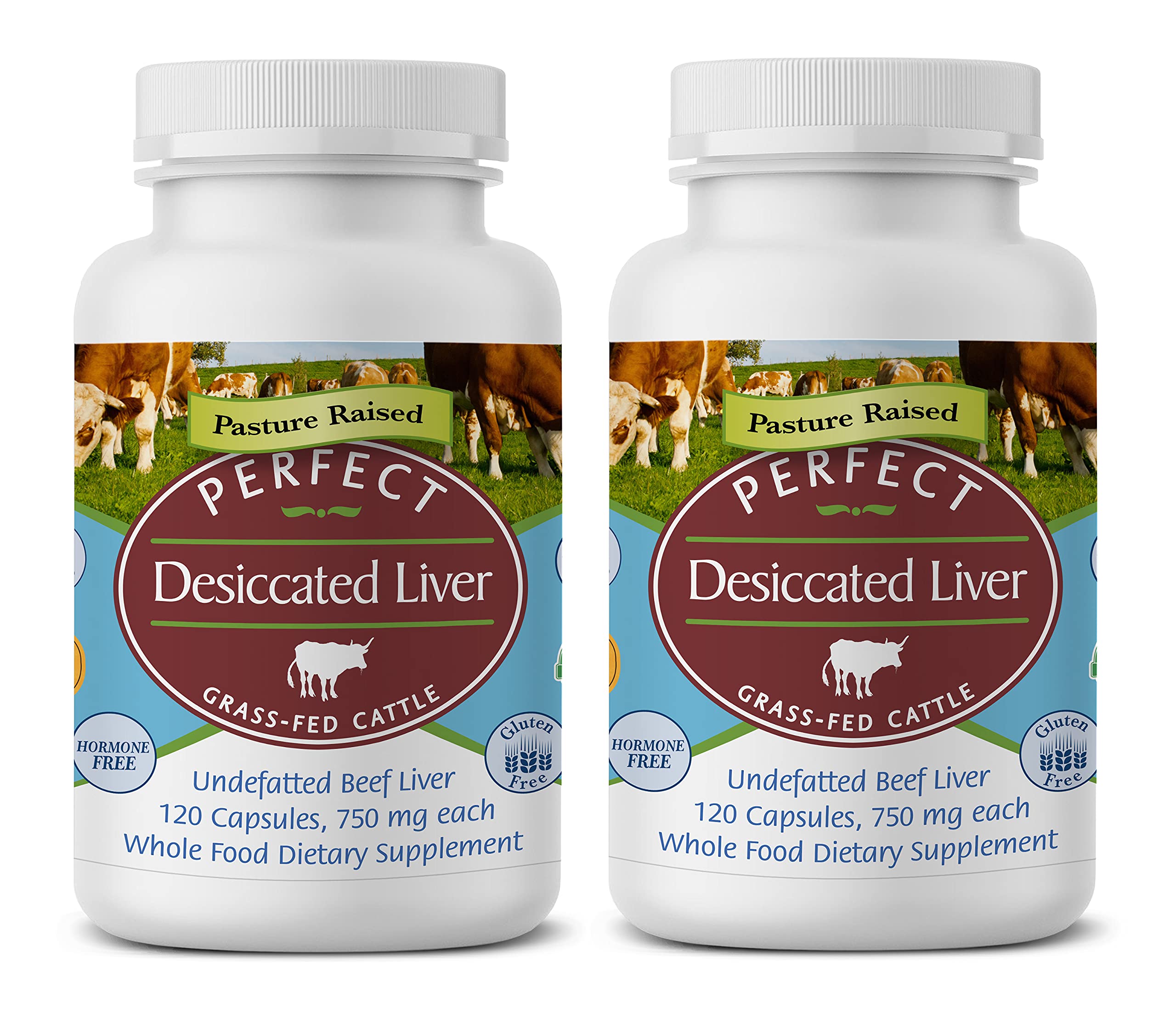 Perfect Supplements Desiccated Liver bottle front for daily energy support.