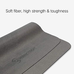 Close-up of premium grey microfiber cloth for lenses and screens