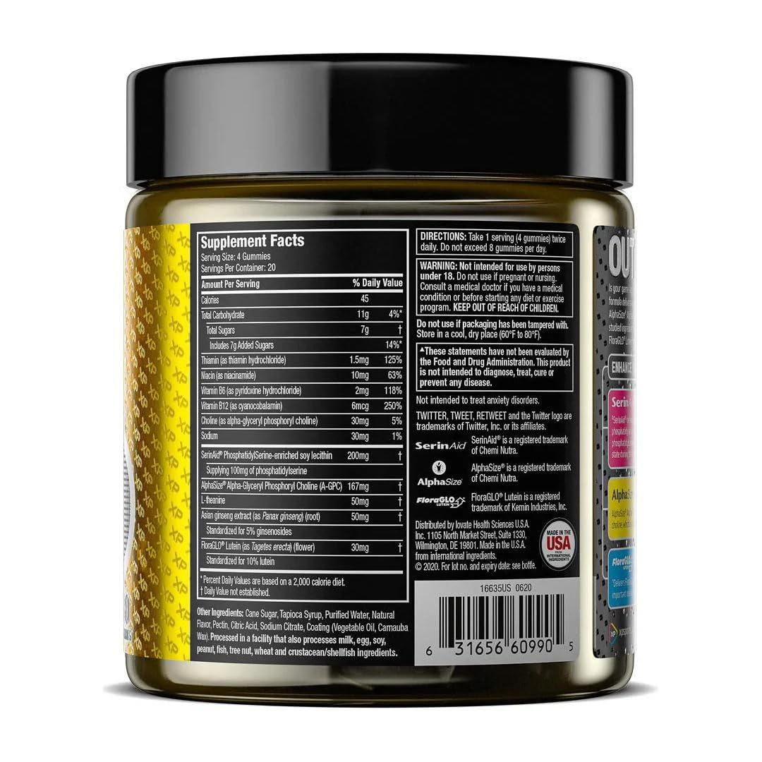 Gummies displayed beside an 80-count bottle in a lifestyle setting