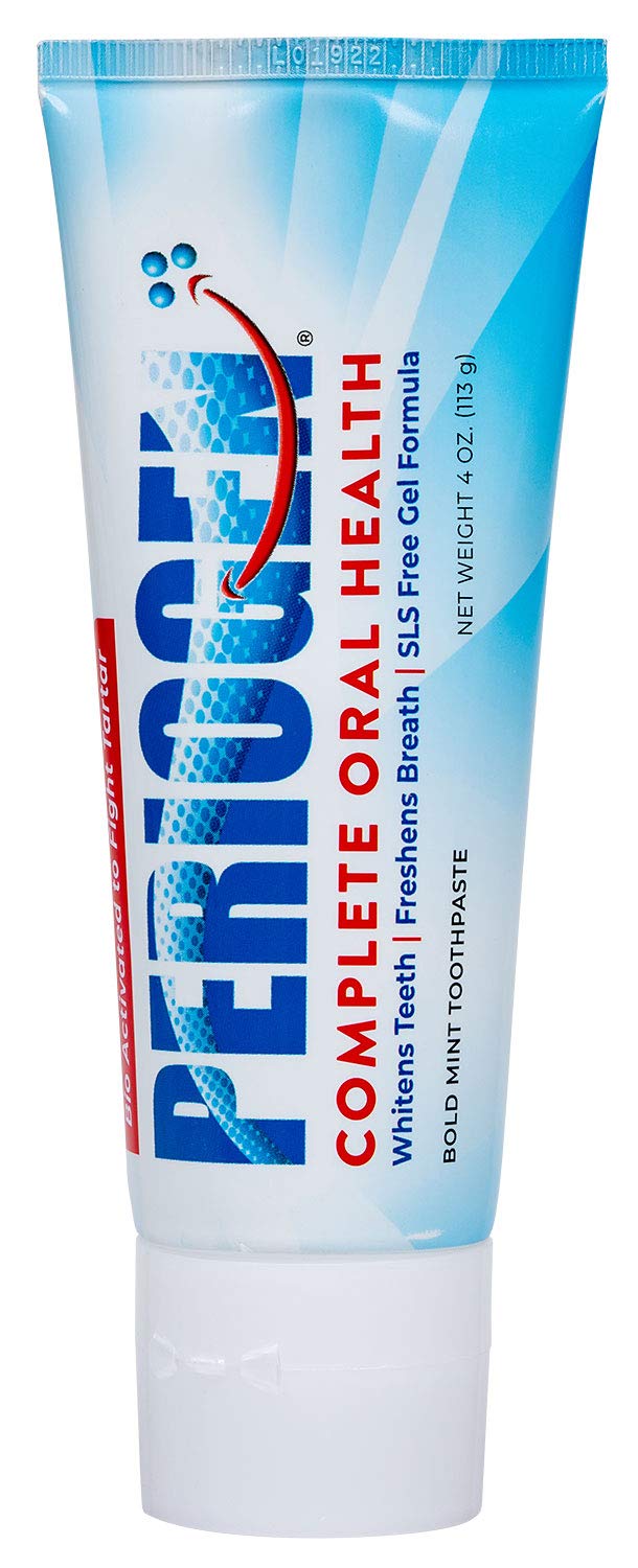 Periogen Tartar Control Toothpaste packaging on display