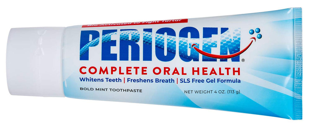 Concept image of tartar reduction and fresh breath with Periogen