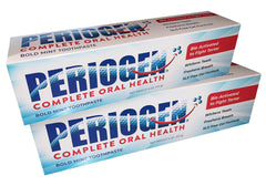 Periogen toothpaste being used with mouth rinse