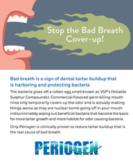Illustration showing tartar reduction and cleaner teeth
