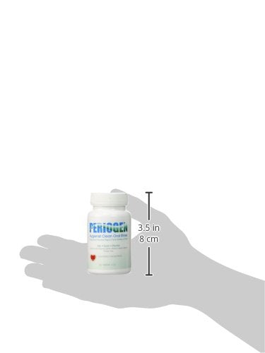 Periogen bottle displayed with dental tools and kid-friendly packaging