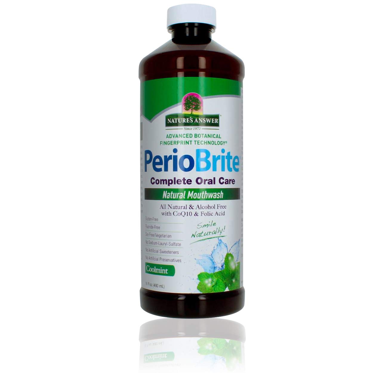 Nature's Answer PerioWash Mouthwash bottle Cool Mint 16 oz