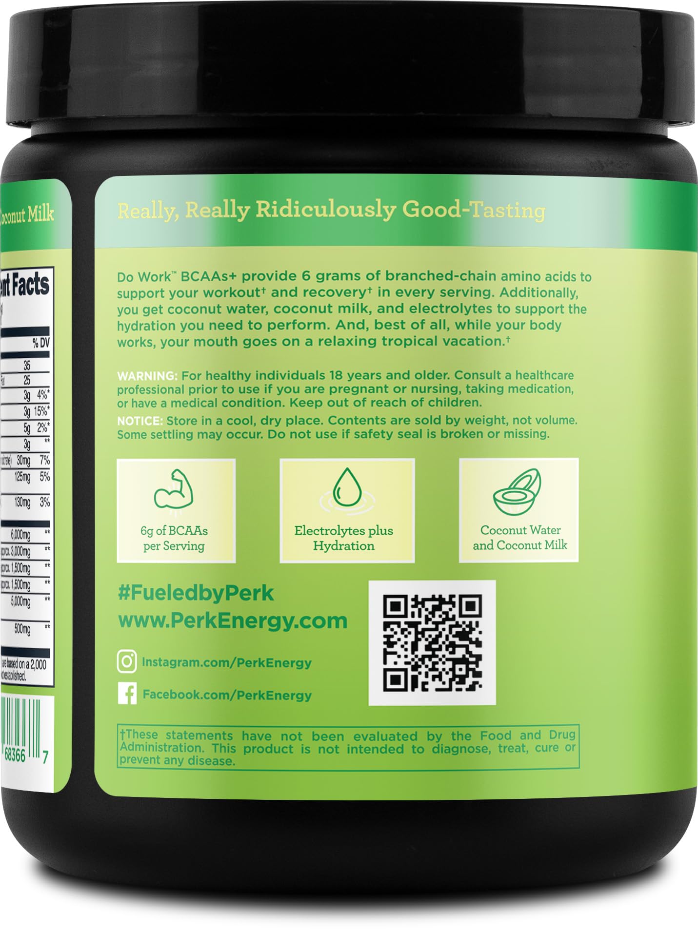 Nutrition panel showing 20 servings per container