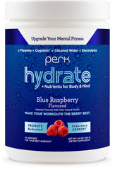 Perk Hydrate Blue Raspberry Electrolyte Drink Mix container