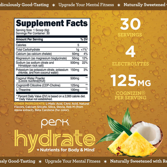 Perk Hydrate Pina Colada powder packaging