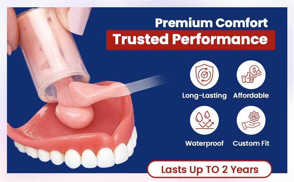 Reliner applied to an upper denture
