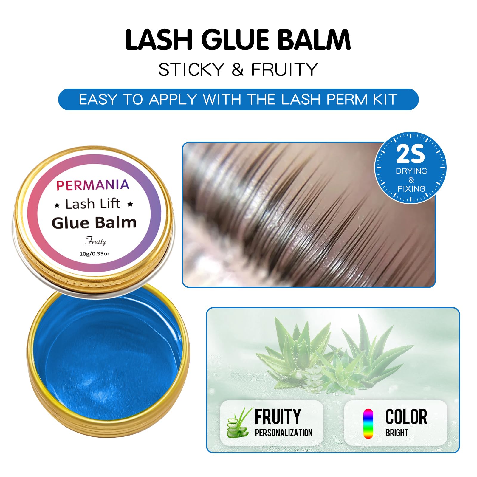 PERMANIA brow lamination glue brush 2-in-1 shapes lashes and brows