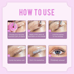 PERMANIA Lash Lift Glue Balm Lavender brow perm use demonstrates versatile shaping capability.