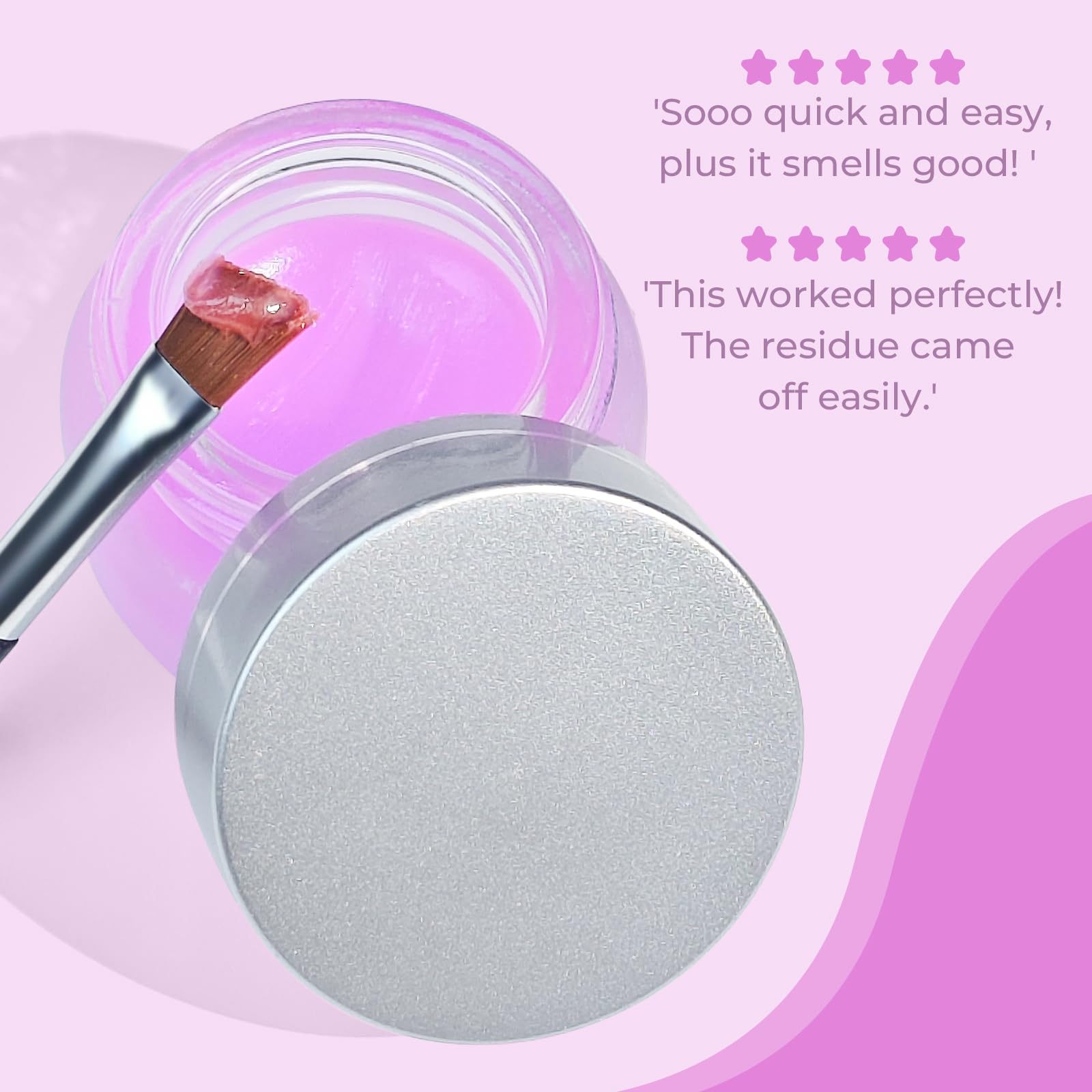 PERMANIA Lash Lift Glue Balm Lavender on lash shows secure hold with minimal clumping.