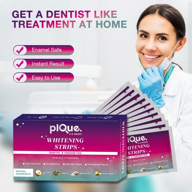 Natural coconut and plant-based brighteners in whitening strips