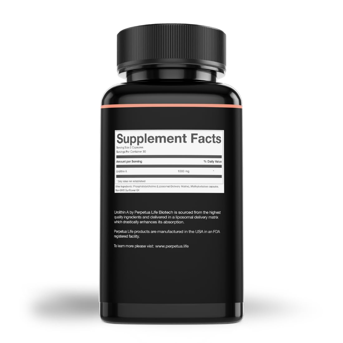 Product packaging with supplement facts and vegan capsules