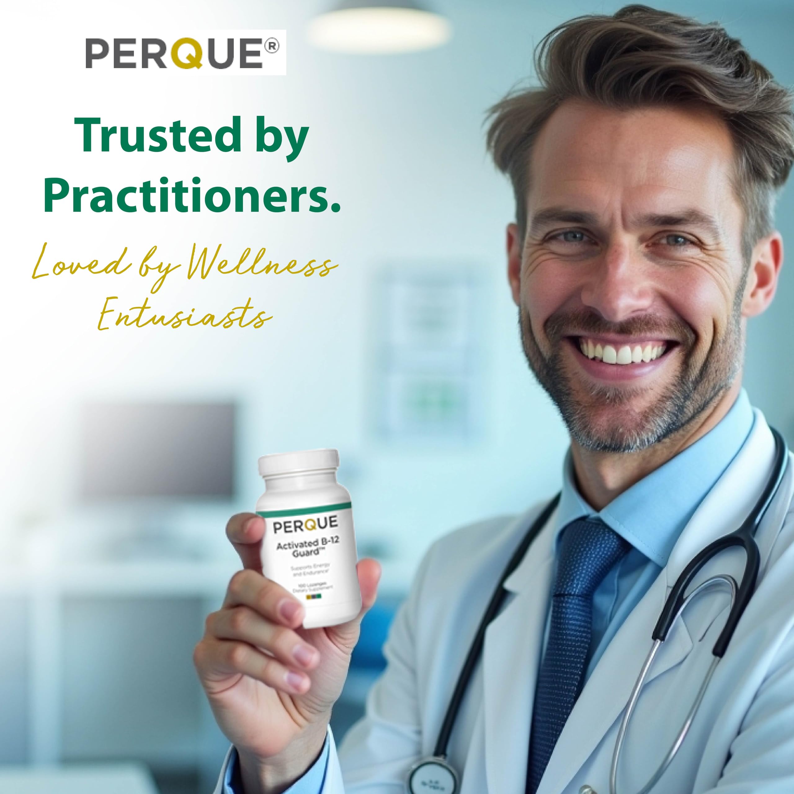Perque Activated B-12 Guard lozenge dispense for easy daily use