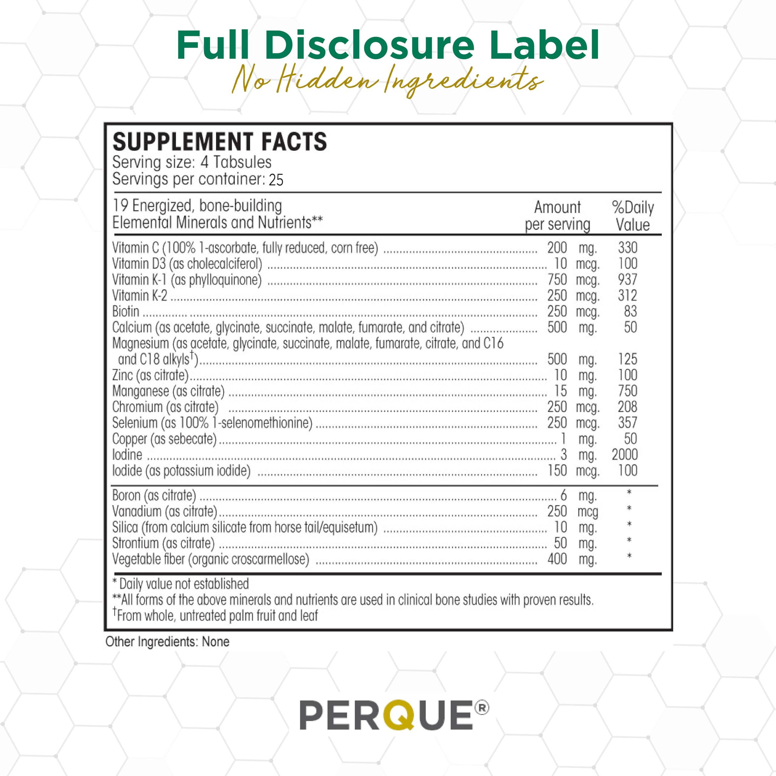 Perque brand logo with Bone Guard Forte packaging