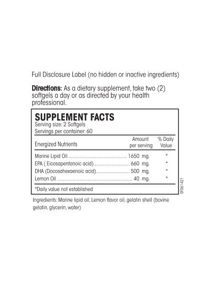 Close-up of softgel capsules from Perque EPA/DHA Guard 120 gels