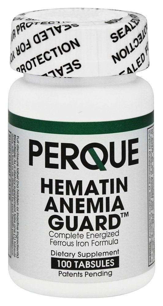 Perque Hematin Anemia Guard bottle label