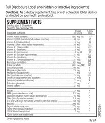 Front label of Perque Life Guard Chewables bottle