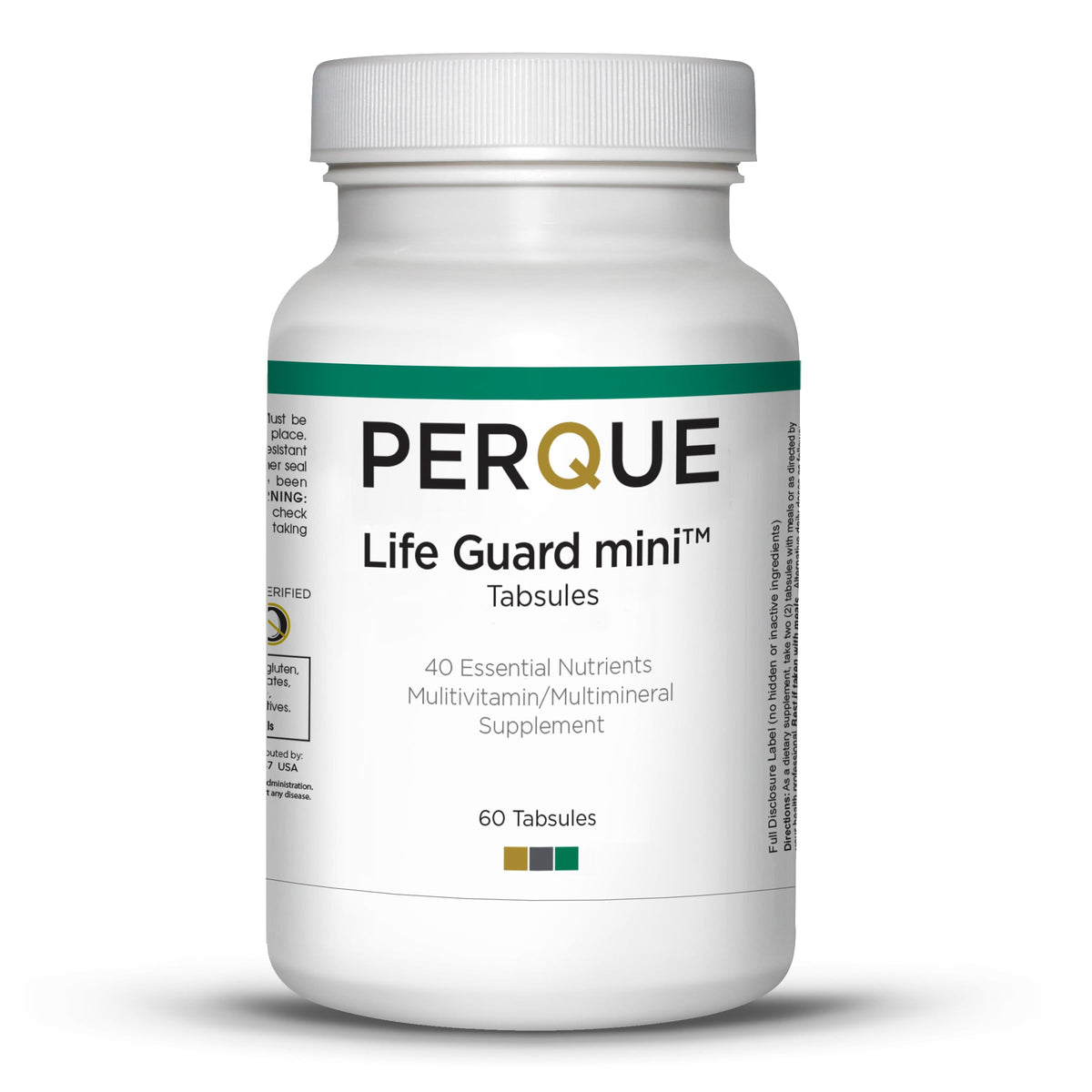 Perque Life Guard Mini Tabsules bottle and label