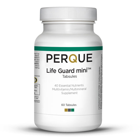 Perque Life Guard Mini Tabsules bottle and label