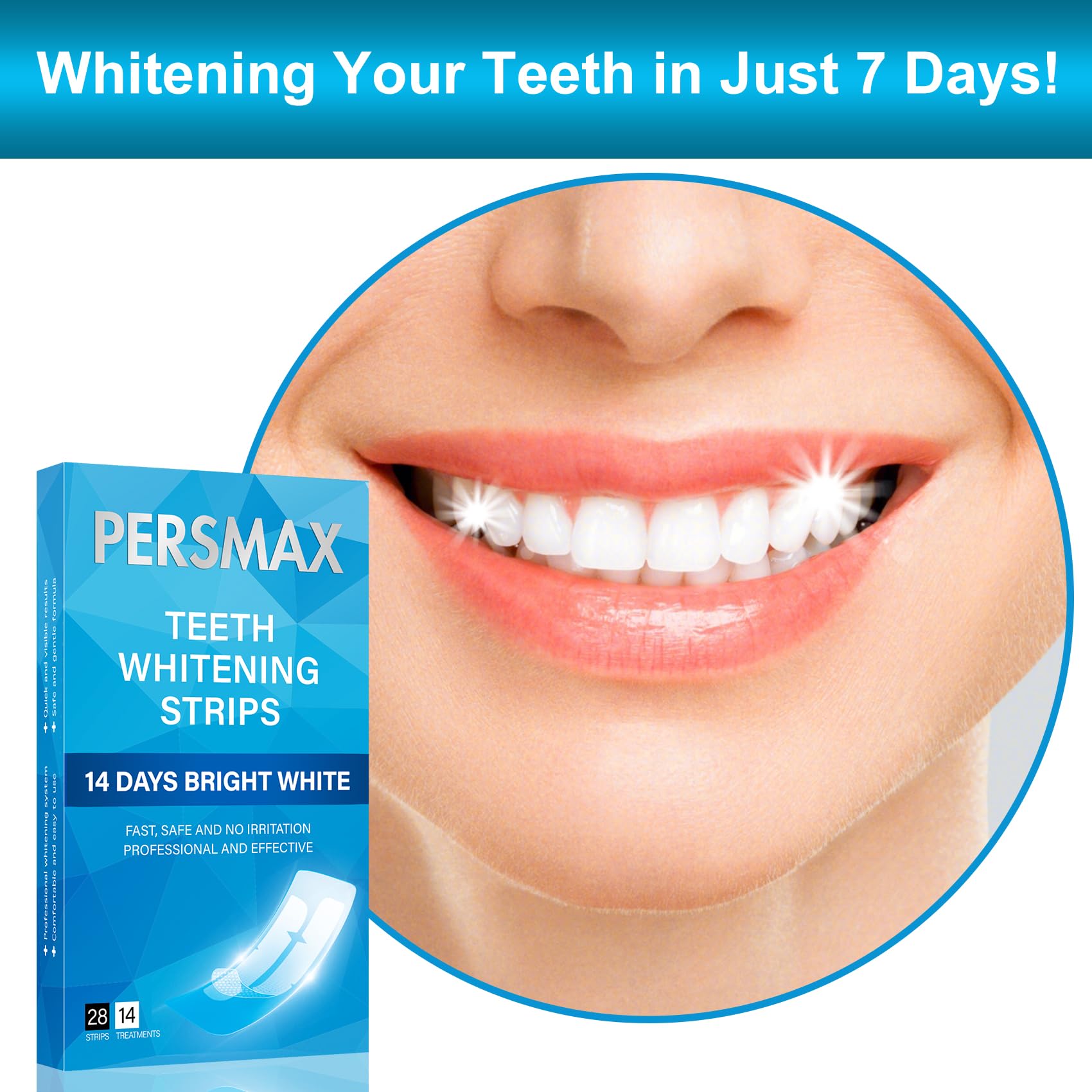 Teeth color comparison chart included with PERSMAX kit