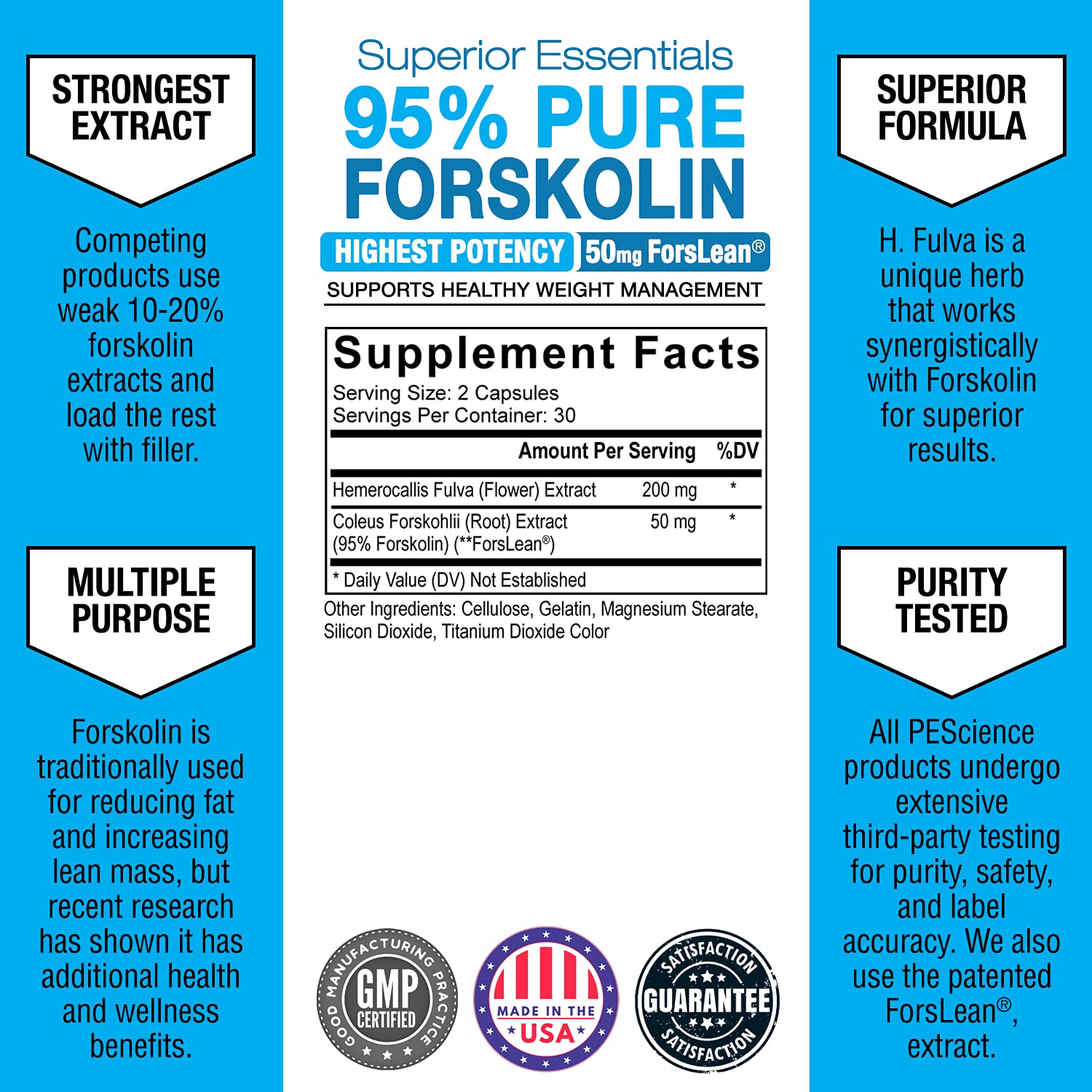 PEScience Forskolin-95+ with hemerocallis fulva synergy