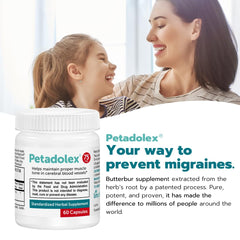 Petadolex 75mg butterbur capsules ready for daily routine