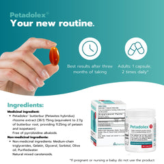 Petadolex allergy relief butterbur shown in a product image