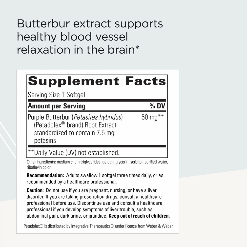 Butterbur extract representation for Petadolex - 60 softgels