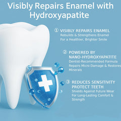 Graphic illustrating enamel remineralization and enamel protection