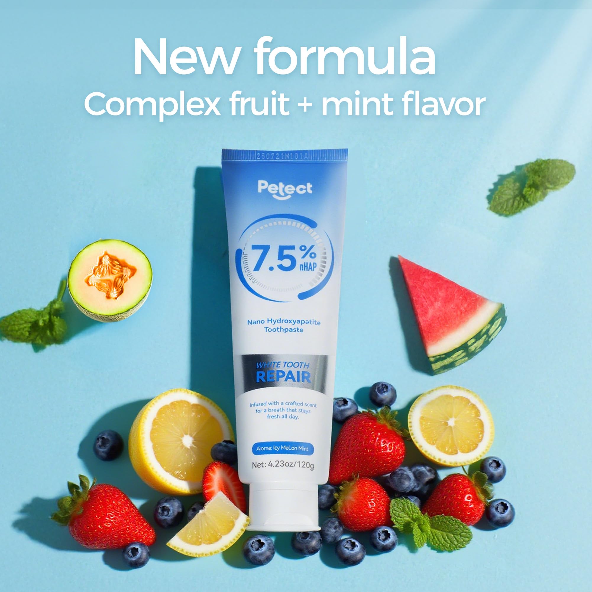 Daily use toothpaste with fresh breath concept