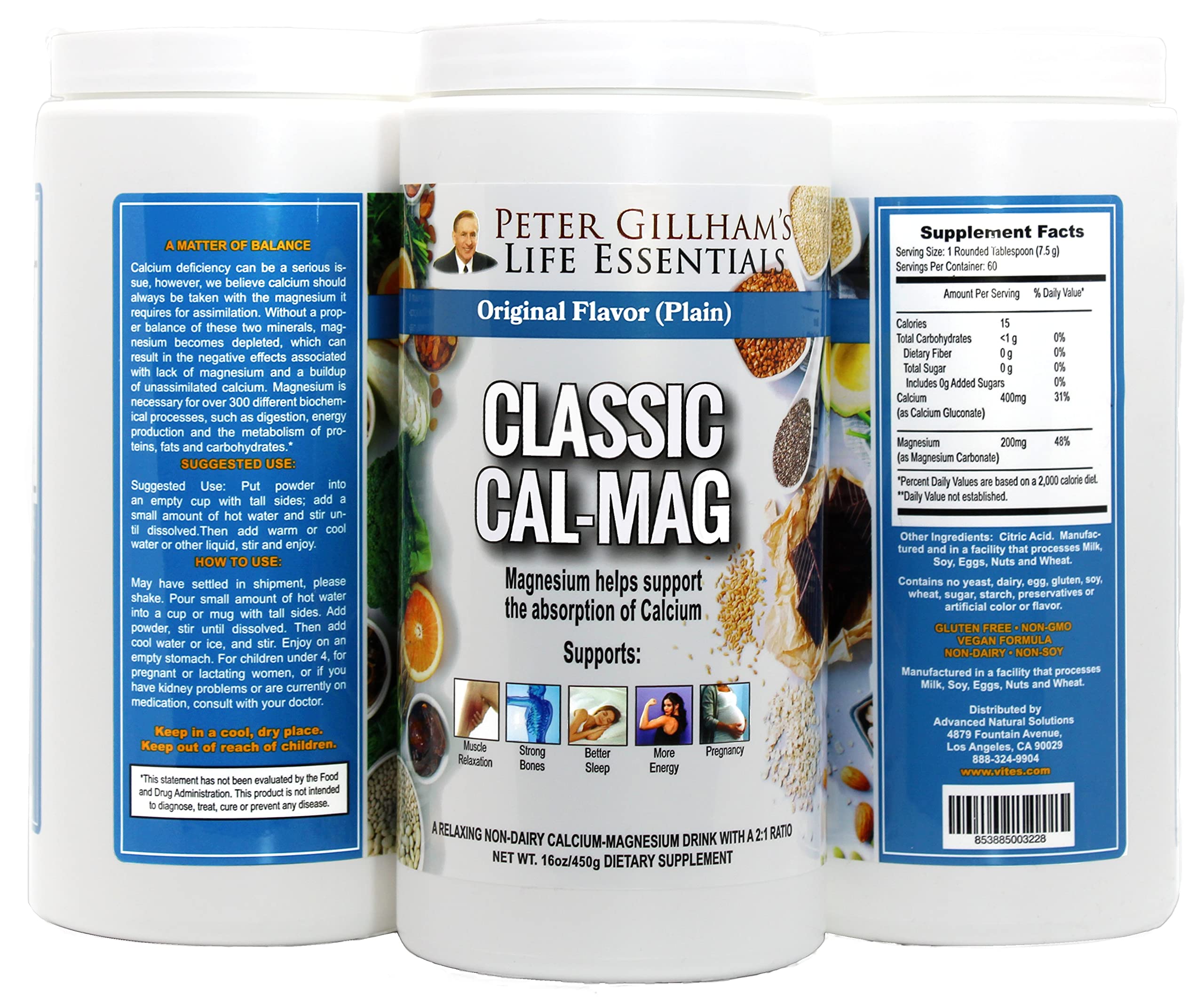 Peter Gillham's Cal-Mag bottle label showing 16 oz