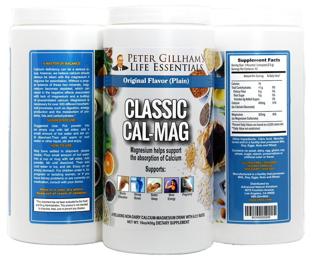 Peter Gillham's Cal-Mag bottle label showing 16 oz