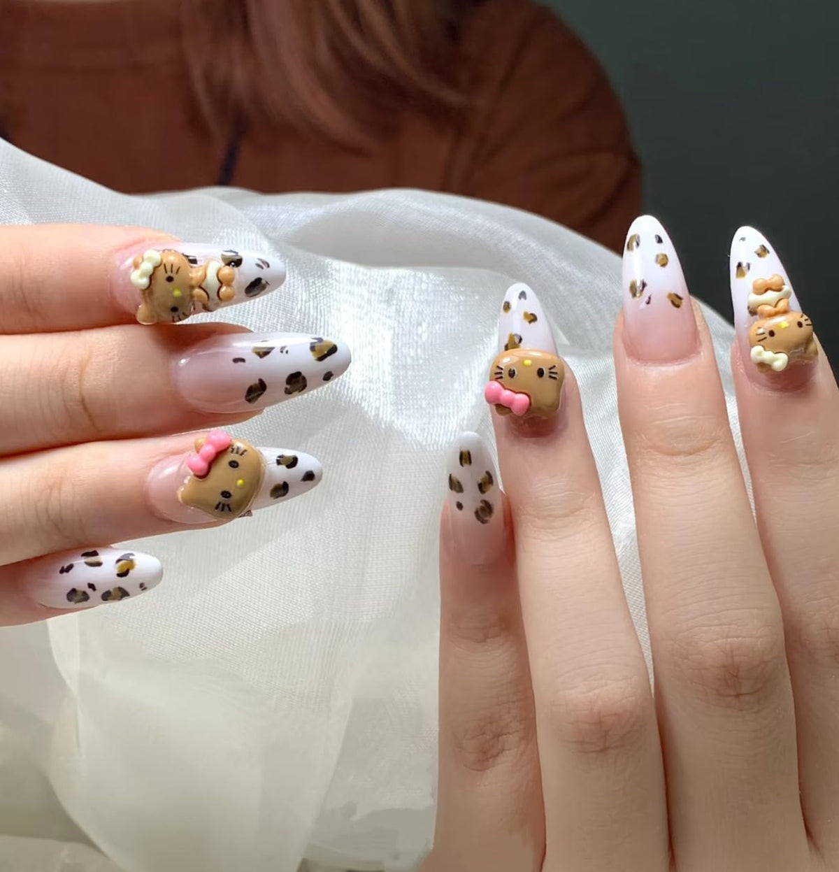 Pethawata leopard print press-on nails in box for salon-like at-home styling