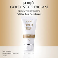 Close-up of 24K gold formula in neck cream