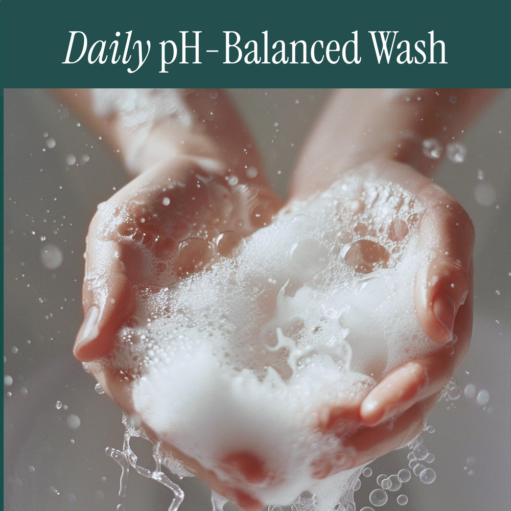 pH-D boric foam wash daily-use scene shows convenient cleansing on the go.
